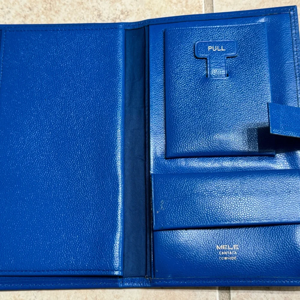 Vintage MELE Blue Women’s Cantata Cowhide Wallet MINTY RARE